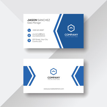 Modern Business Card with Blue Details
