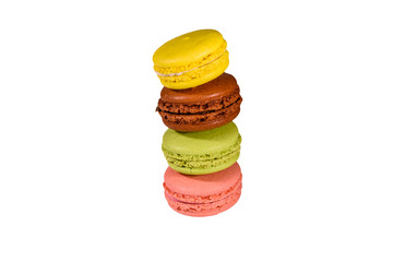 Stack of the french macaroons isolated on a white background