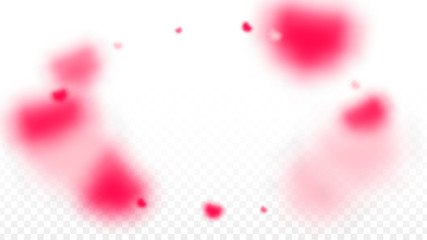 Hearts Confetti Falling Background. St. Valentine's Day pattern. Romantic Scattered Hearts Design Element. Love. Sweet Moment. Gift. Cute Element of Design for Sales or Celebration.