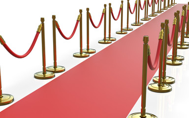 Red carpet With white color in the background