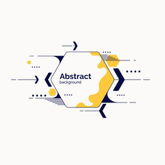 Trendy abstract background. Composition of geometric shapes and splash.