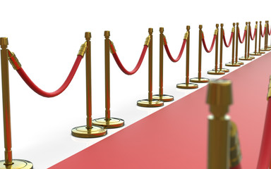 Red carpet With white color in the background