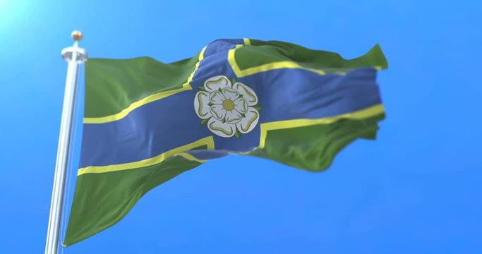 Flag of english subdivision of North Riding of Yorkshire in England. Loop