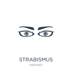 Strabismus icon. Trendy flat vector Strabismus icon on white background from Diseases collection