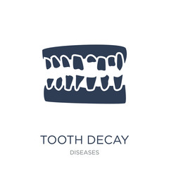 Tooth decay icon. Trendy flat vector Tooth decay icon on white background from Diseases collection