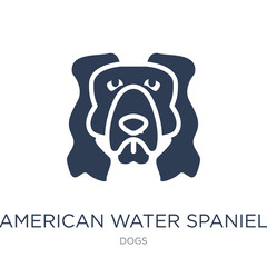 American Water Spaniel dog icon. Trendy flat vector American Water Spaniel dog icon on white background from dogs collection