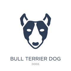Bull Terrier dog icon. Trendy flat vector Bull Terrier dog icon on white background from dogs collection