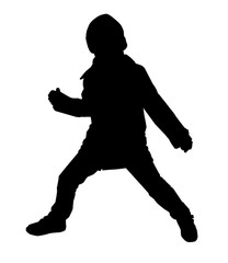 Fototapeta na wymiar Black boy silhouette. Vector illustration.
