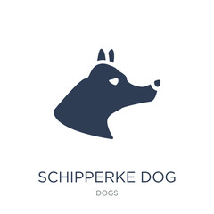 Schipperke dog icon. Trendy flat vector Schipperke dog icon on white background from dogs collection