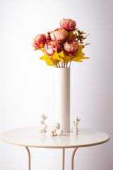 bouquet of artificial flower on a white background