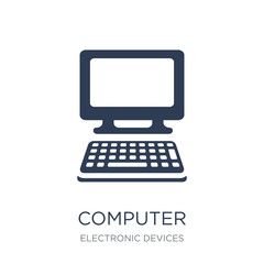 Computer icon. Trendy flat vector Computer icon on white backgro