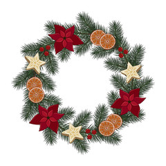 Fototapeta na wymiar Spruce Christmas wreath.