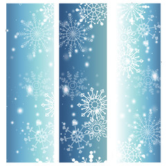 Snowflakes on blue background vector for winter events.