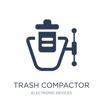 Trash Compactor Icon. Trendy Flat Vector Trash Compactor Icon On