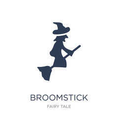 Broomstick icon. Trendy flat vector Broomstick icon on white background from Fairy Tale collection