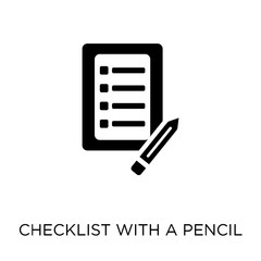 Checklist with a pencil icon. Checklist with a pencil symbol design from Political collection.
