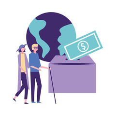 volunteers help work