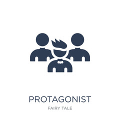 protagonist icon. Trendy flat vector protagonist icon on white background from Fairy Tale collection