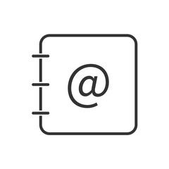 Contact agenda line icon on a white background