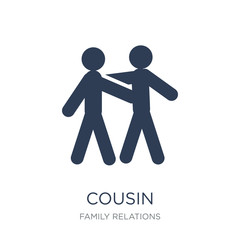 cousin icon. Trendy flat vector cousin icon on white background from family relations collection