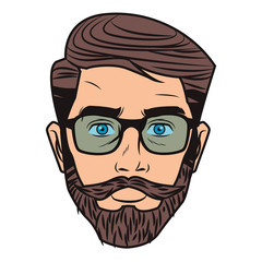 Obraz premium Pop art hipster face