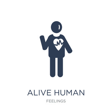 Alive Human Icon. Trendy Flat Vector Alive Human Icon On White Background From Feelings Collection