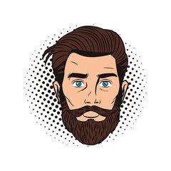 Pop art hipster face