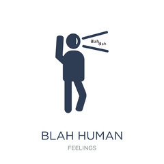 blah human icon. Trendy flat vector blah human icon on white background from Feelings collection