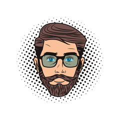Pop art hipster face