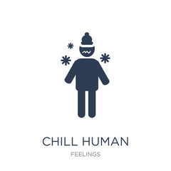 chill human icon. Trendy flat vector chill human icon on white background from Feelings collection