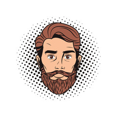 Pop art hipster face