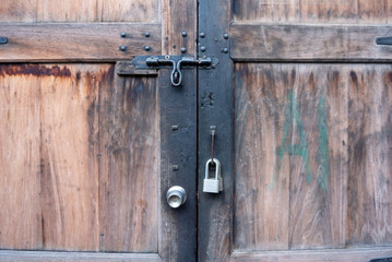 old wooden door with lock