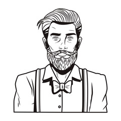 Hipster man pop art cartoon