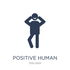 positive human icon. Trendy flat vector positive human icon on white background from Feelings collection