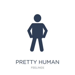 pretty human icon. Trendy flat vector pretty human icon on white background from Feelings collection