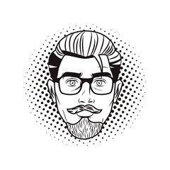 Pop art hispter face