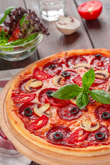 Hot Homemade Pepperoni Pizza