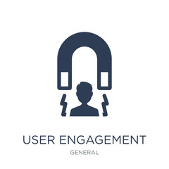 user engagement icon. Trendy flat vector user engagement icon on white background from General collection