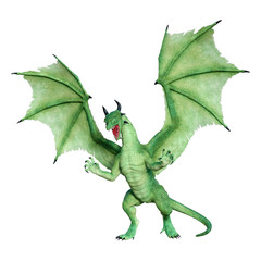 Obraz premium 3D Rendering Fairy Tale Dragon na białym tle