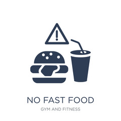 No Fast Food icon. Trendy flat vector No Fast Food icon on white background from Gym and fitness collection