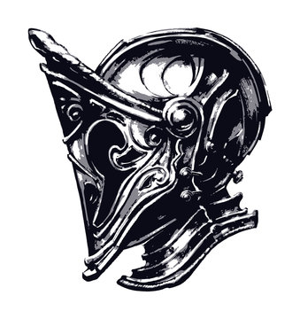 Knight's helmet made in an unusual style