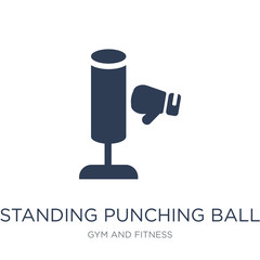 Standing Punching Ball icon. Trendy flat vector Standing Punching Ball icon on white background from Gym and fitness collection