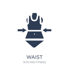 Waist icon. Trendy flat vector Waist icon on white background from Gym and fitness collection