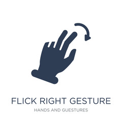 Flick Right gesture icon. Trendy flat vector Flick Right gesture icon on white background from Hands and guestures collection