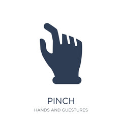 Pinch icon. Trendy flat vector Pinch icon on white background from Hands and guestures collection