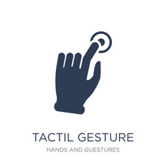 Tactil gesture icon. Trendy flat vector Tactil gesture icon on white background from Hands and guestures collection