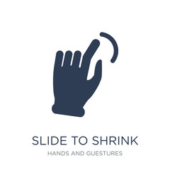 Slide to shrink icon. Trendy flat vector Slide to shrink icon on white background from Hands and guestures collection