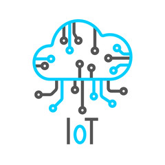 Cloud IOT Internet of Things Icon. Vector Illustration. Editable Stroke