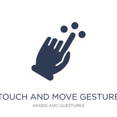Fototapeta premium Touch and move gesture icon. Trendy flat vector Touch and move gesture icon on white background from Hands and guestures collection