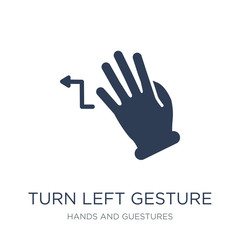 Turn Left gesture icon. Trendy flat vector Turn Left gesture icon on white background from Hands and guestures collection